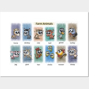 Farm Animals Posters and Art